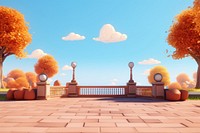 Architecture outdoors cartoon autumn. AI generated Image by rawpixel.