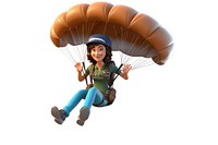 Parachuting parachute white background exhilaration. 