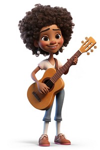 Guitar cartoon female toy. AI generated Image by rawpixel.