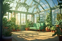 Greenhouse window nature plant. AI generated Image by rawpixel.