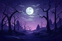 Night landscape outdoors cartoon. 