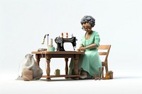 Cartoon machine sewing adult. AI generated Image by rawpixel.