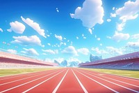 Outdoors running stadium sports. AI generated Image by rawpixel.