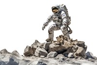 Rock astronaut helmet mountaineering. AI generated Image by rawpixel.
