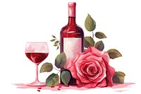 Wine rose bottle flower. 