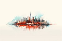 Architecture cityscape landscape panoramic. AI generated Image by rawpixel.