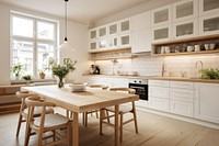 Kitchen architecture furniture hardwood. AI generated Image by rawpixel.