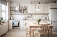 Cozy kitchen, interior design. 