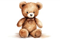 Cute bear toy white background. 