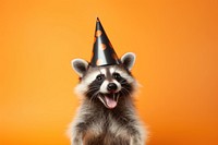 Raccoon mammal animal hat. AI generated Image by rawpixel.