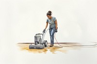 Cleaning standing machine floor. AI generated Image by rawpixel.