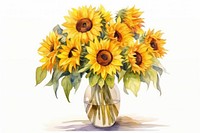 Sunflower plant vase inflorescence. 