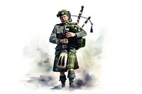 Bagpipes plaid headwear military. AI generated Image by rawpixel.