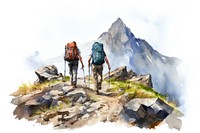 Hiking backpacking recreation adventure. AI generated Image by rawpixel.
