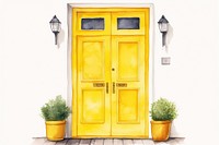 Door yellow architecture houseplant. 