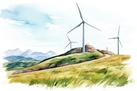 Turbine grassland outdoors nature. AI generated Image by rawpixel.