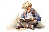 Reading sitting child kid. AI generated Image by rawpixel.