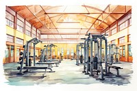 Gym architecture exercising equipment. AI generated Image by rawpixel.