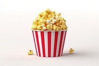 Popcorn snack food white background. 