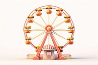 Wheel fun white background merry-go-round. 