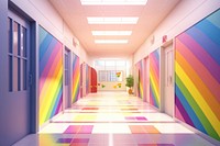 Architecture corridor building hallway. AI generated Image by rawpixel.