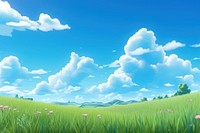 Sky  grassland landscape. 