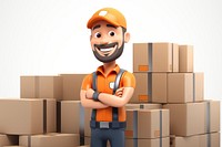 Cardboard warehouse box delivering. AI generated Image by rawpixel.