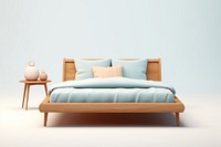 Bed furniture cushion bedroom. AI generated Image by rawpixel.