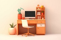 Furniture computer desk chair. AI generated Image by rawpixel.