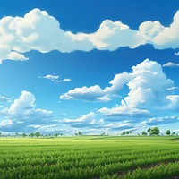 Field sky grassland outdoors. AI generated Image by rawpixel.