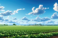 Field sky agriculture landscape. AI generated Image by rawpixel.