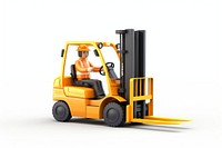 Forklift warehouse driving white background. AI generated Image by rawpixel.