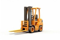 Forklift white background delivering equipment. AI generated Image by rawpixel.