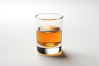 Glass whisky drink white background. 