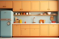 Kitchen refrigerator appliance furniture. 