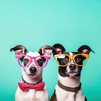 Glasses dog sunglasses portrait. 