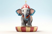 Elephant circus figurine cartoon. 