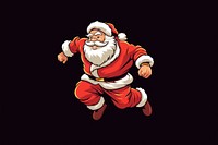 Christmas cartoon black background santa claus. AI generated Image by rawpixel.