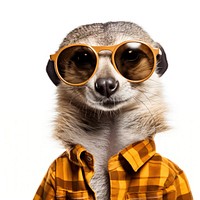 Sunglasses animal portrait meerkat. 