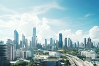 Architecture metropolis cityscape outdoors. AI generated Image by rawpixel.