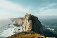 Cliff ocean outdoors nature. 