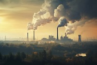 Pollution architecture landscape outdoors. AI generated Image by rawpixel.