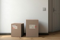 Moving boxes mockup, object psd