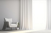 Curtain furniture armchair white. 