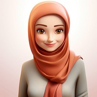 Portrait adult hijab scarf. AI generated Image by rawpixel.
