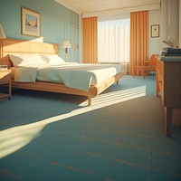 Room bed furniture flooring. AI generated Image by rawpixel.