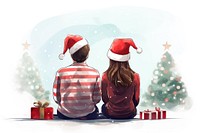 Christmas adult togetherness anticipation. AI generated Image by rawpixel.