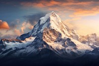 Mountain sky landscape outdoors. 