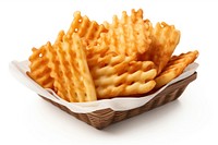 Waffle fries food white background condiment. AI generated Image by rawpixel.