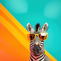 Sunglasses zebra wildlife animal. AI generated Image by rawpixel.
